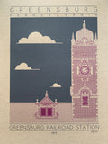 Greensburg Railroad Station - 1911 Purple Digital Print