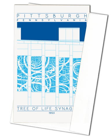 Tree of Life Synagogue - 1953 Blue Miniature Digital Print