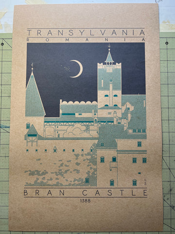 Bran Castle - 1388 Green Digital Print