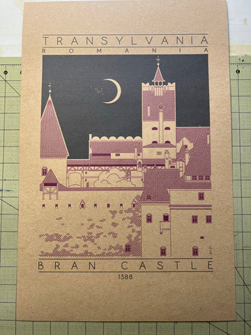 Bran Castle - 1388 Purple Digital Print