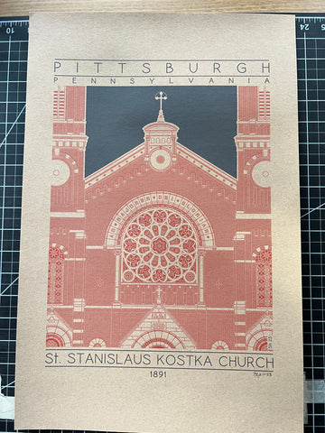 Saint Stanislaus Kostka Church - 1891 Orange Digital Print