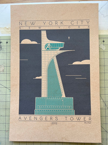 Avengers Tower - 2012 Green Digital Print