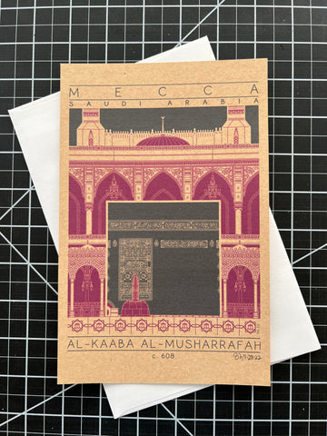 Al-Kaaba Al-Musharrafah - c. 608 Purple Miniature Digital Print