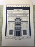 Napoleon State Bank - 1927 - 1950 Black Digital Print