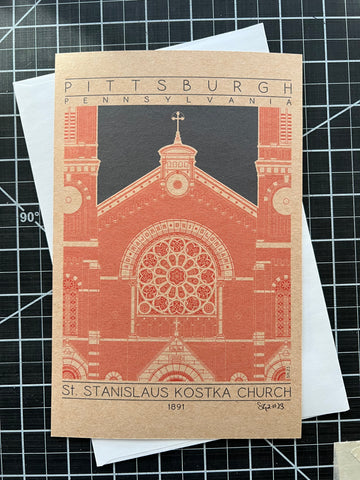 Saint Stanislaus Kostka Church - 1891 Orange Miniature Digital Print