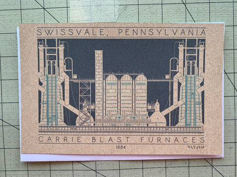 Carrie Blast Furnaces - 1884 Green Miniature Digital Print