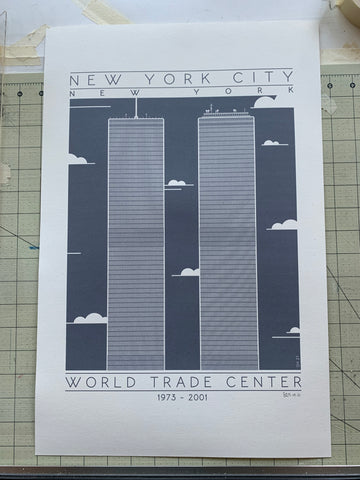 World Trade Center - 1973 - 2001 Black Digital Print