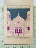 Saint Vladimir Ukrainian Catholic Church - 1947 Purple Digital Print