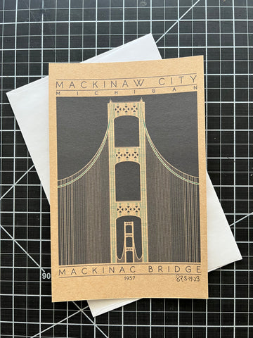 Mackinac Bridge - 1957 Green Miniature Digital Print