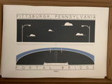 Portal Bridge - 1963 Blue Screenprint