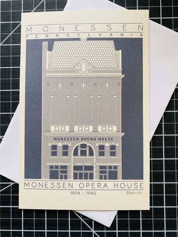 Monessen Opera House - 1904 - 1940 Black Miniature Digital Print