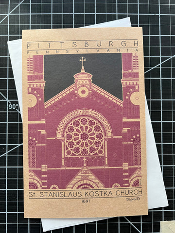 Saint Stanislaus Kostka Church - 1891 Purple Miniature Digital Print