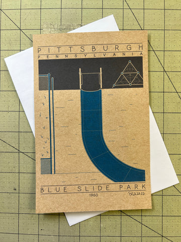 Blue Slide Park - 1960 Blue Miniature Digital Print