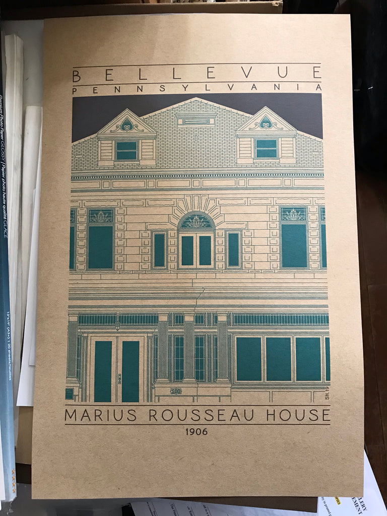 Marius Rousseau House 1906 Green Digital Print Buildings By Shane