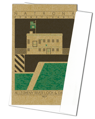 Allegheny River Lock & Dam No. 4 - 1927 Green Miniature Digital Print
