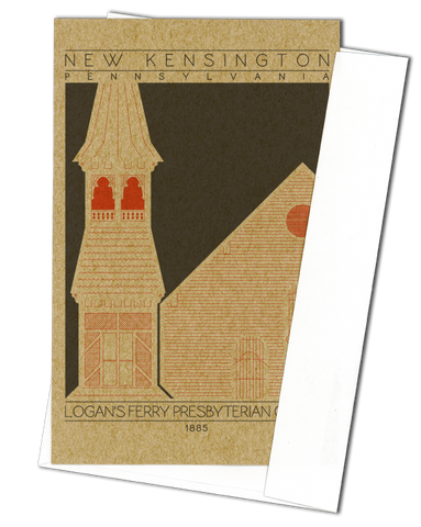 Logan's Ferry Presbyterian Church - 1885 Orange Miniature Digital Print