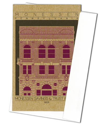 Monessen Savings & Trust Building - 1905 Purple Miniature Digital Print
