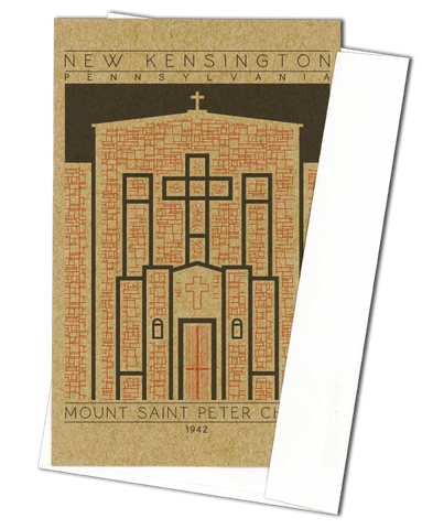Mount Saint Peter Church - 1942 Orange Miniature Digital Print
