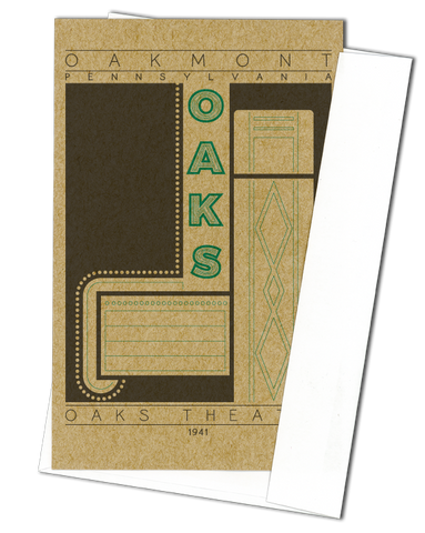 Oaks Theater - 1941 Green Miniature Digital Print