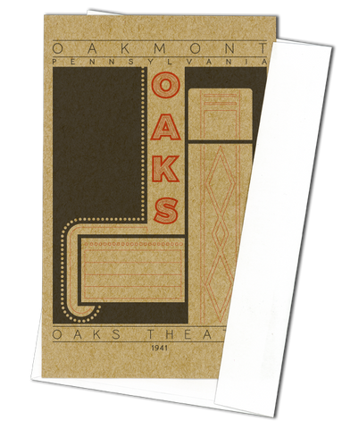 Oaks Theater - 1941 Orange Miniature Digital Print