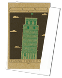 Leaning Tower of Pisa - 1372 Green Miniature Digital Print