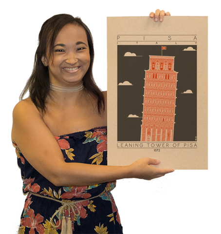 Leaning Tower of Pisa - 1372 Orange Digital Print