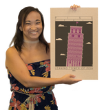 Leaning Tower of Pisa - 1372 Purple Digital Print