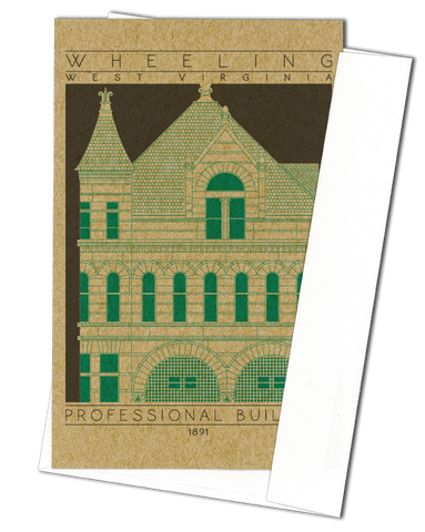 Professional Building - 1891 Green Miniature Digital Print