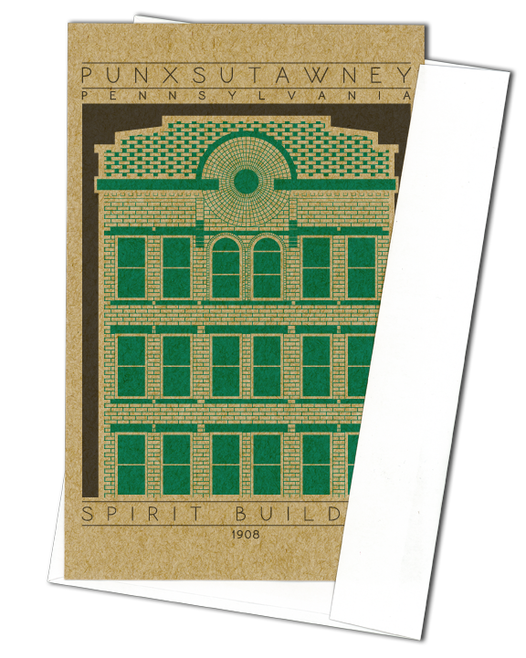 Spirit Building - 1908 Green Miniature Digital Print – Buildings By Shane