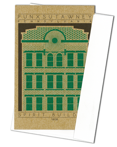 Spirit Building - 1908 Green Miniature Digital Print