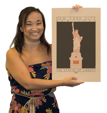 The Statue of Liberty - 1886 Orange Digital Print
