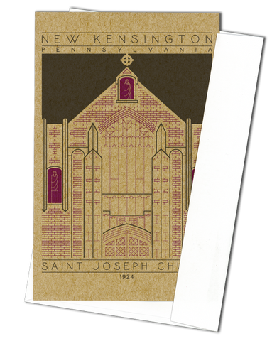 Saint Joseph Church - 1924 Purple Miniature Digital Print