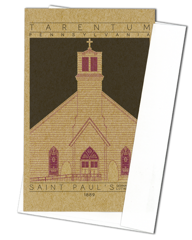 Saint Paul's German Evangelical Lutheran Church - 1889 Purple Miniature Digital Print