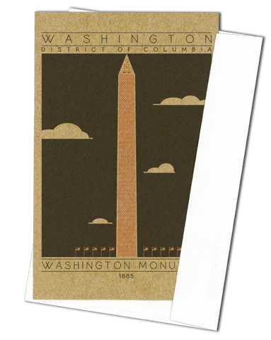 Washington Monument - 1885 Orange Miniature Digital Print