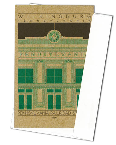 Wilkinsburg Pennsylvania Railroad Station - 1916 Green Miniature Digital Print