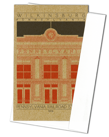 Wilkinsburg Pennsylvania Railroad Station - 1916 Orange Miniature Digital Print