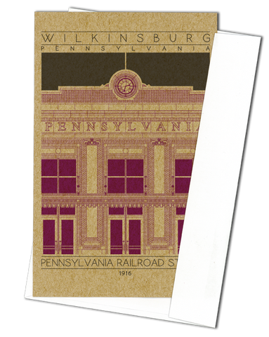 Wilkinsburg Pennsylvania Railroad Station - 1916 Purple Miniature Digital Print