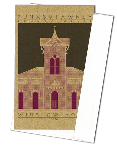 Winslow House - 1874 Purple Miniature Digital Print